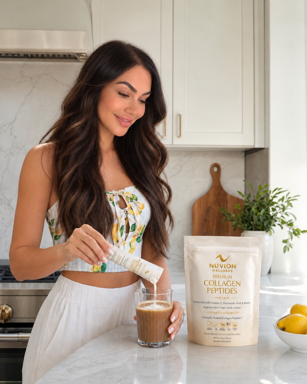 Nuvion Wellness Premium Collagen Peptides – Unflavored | 30 Stick Packs