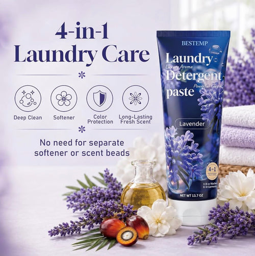 Bestamp 4-in-1 Laundry Detergent Paste – Lavender + 2.1 oz Travel Size Included