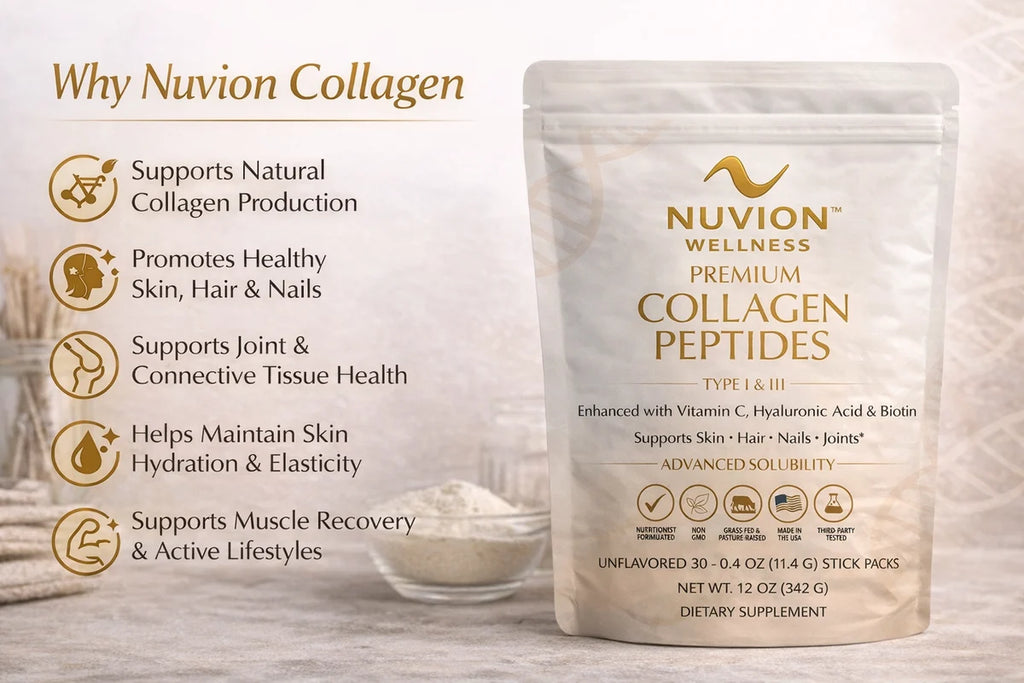 Nuvion Wellness Premium Collagen Peptides – Unflavored | 30 Stick Packs