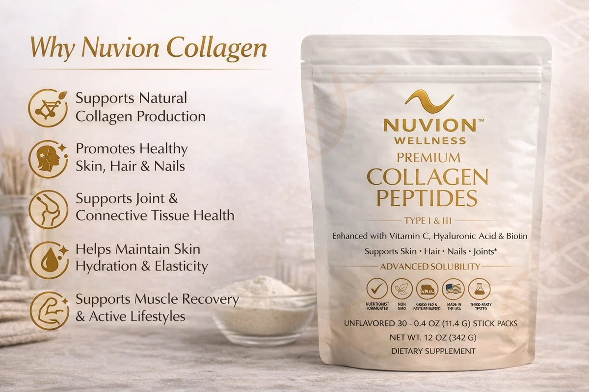 Nuvion Wellness Premium Collagen Peptides – Unflavored | 30 Stick Packs